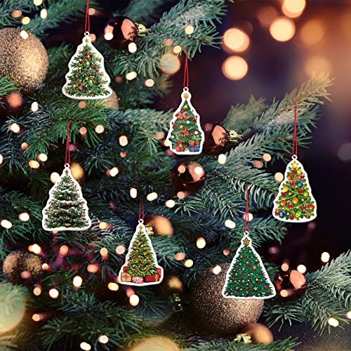 6Pcs Christmas Tree Hanging Ornaments With Air Freshener Fragrant Christmas Tree Decorations Sweet Black Ice Car Fresheners For Women Men Gifts Car Accessories Merry Christmas Key Chain 6 Pack #TOP2