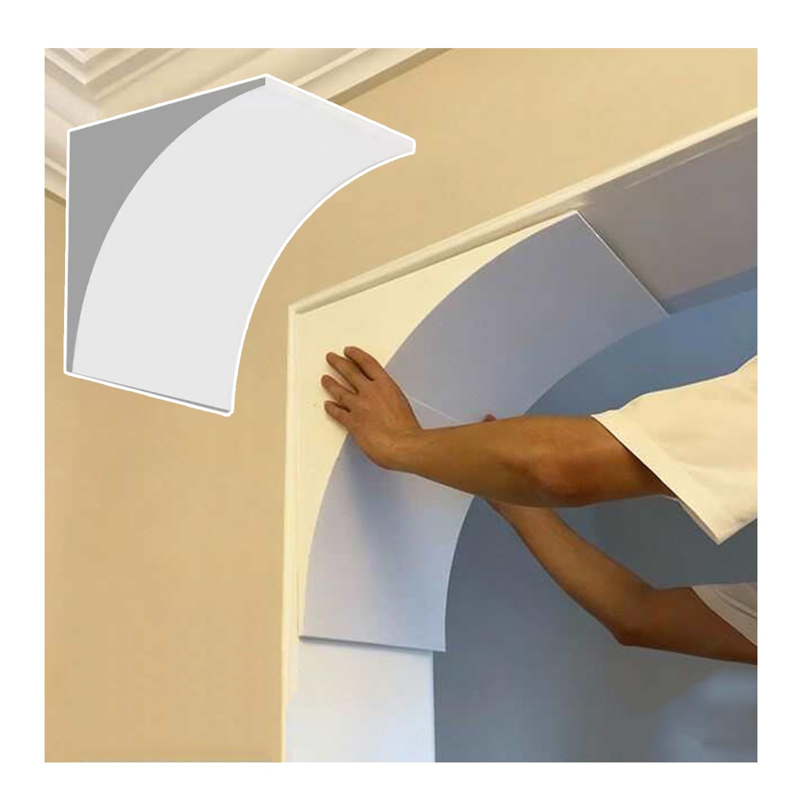 Arches de porte moulure haut de gamme en mousse haute densité pré-incurvée lot de 2