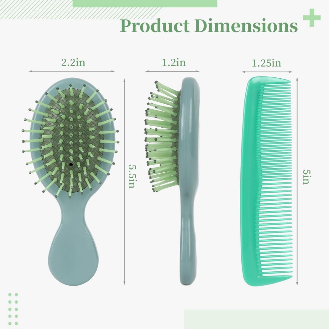 24 Stk. Mini Wet Hair Brush Set mit weichen Borsten, Reise-Entwirrbürste, Taschen-Haarkämme aus Kunststoff, 6 Farben