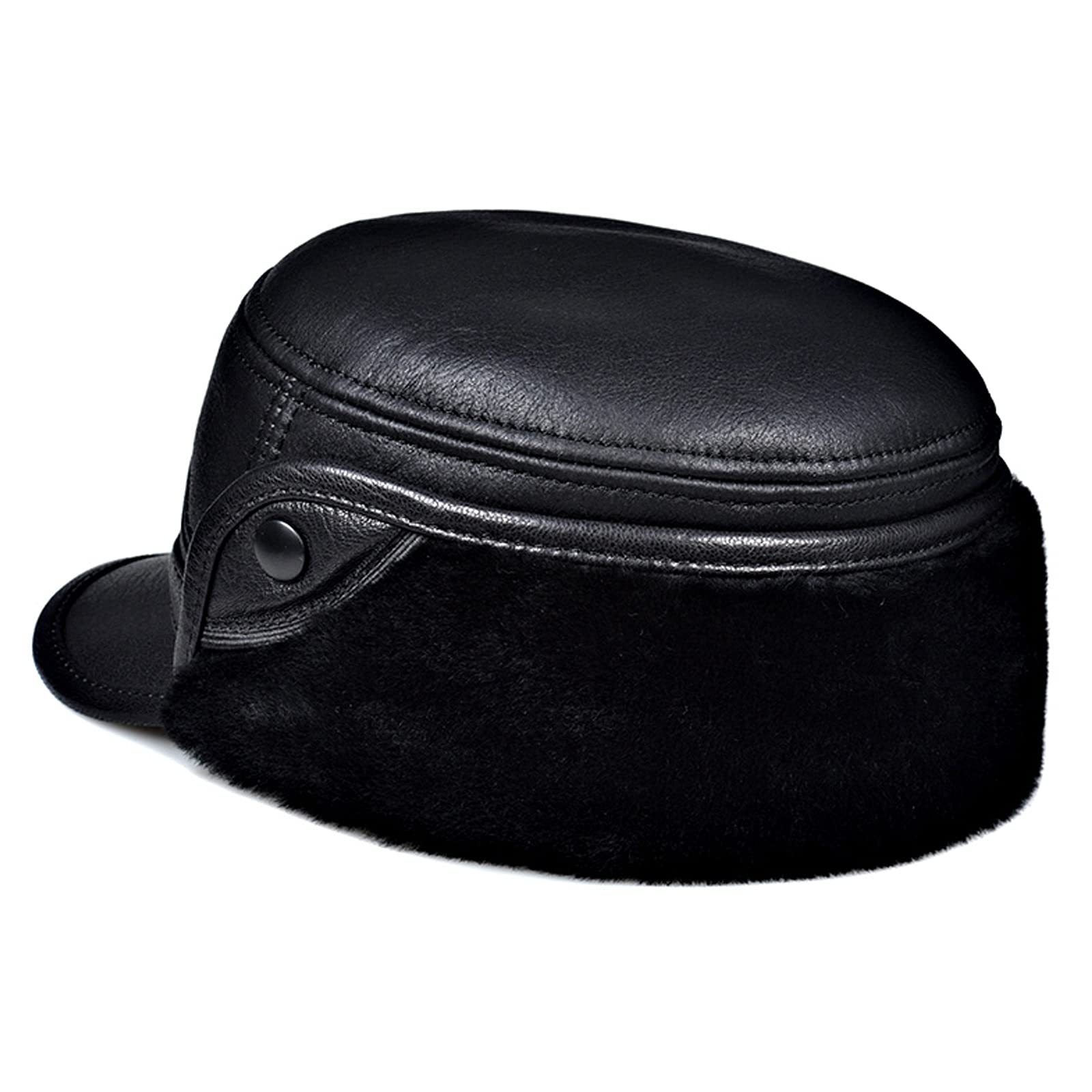 G&F Cappelli Aviatore Pelle Uomo Cappello Bomber con Paraorecchie Trapper Berretto Tieni Caldo l'inverno Cappellino Baseball