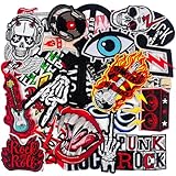 DBChan Punk Rock Iron-on Patches, 30 Pack, Music Skull Embroidered Appliques for Clothes, Jackets, Backpacks,Jeans