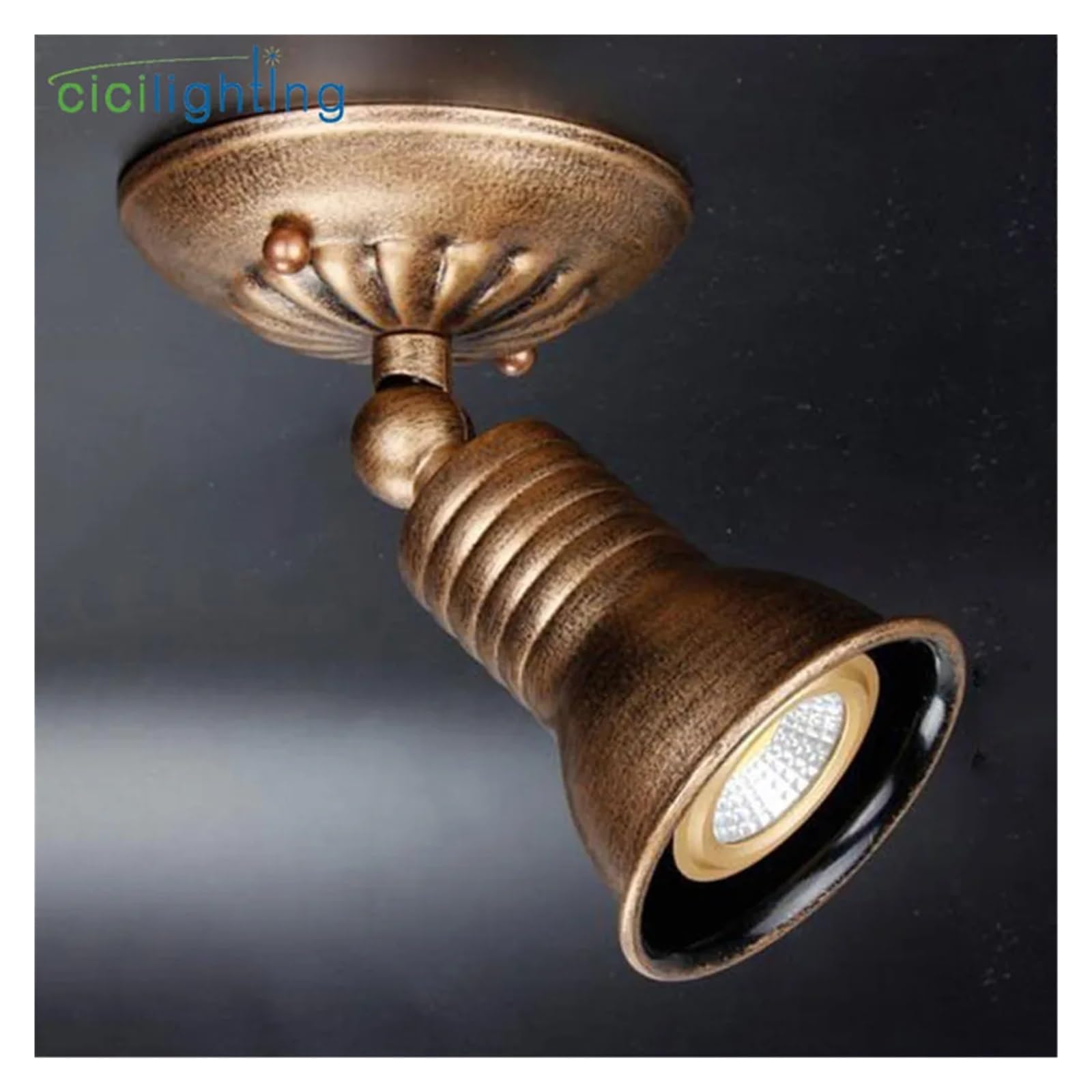 Foco LED Industrial, Luz De Techo Vintage E27, Pista Rústica, Loft, Tienda En Casa, Iluminación Riel Led Montada Superficie InstalacióN Flexible(3W warm white bulb)