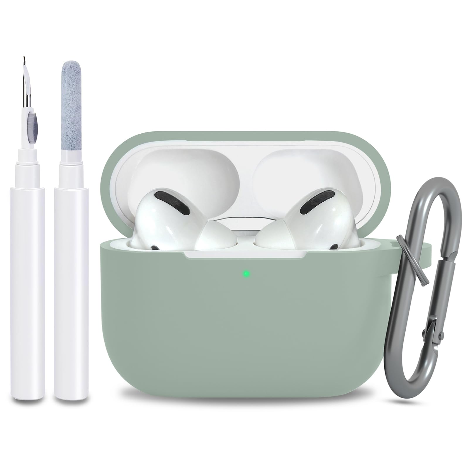 for AirPods Pro 2nd 1st Generation Case Cover with Keychain, Protective Soft Silicone Skin Accessories for Apple AirPods Pro Charging Case 2022/2019, Front LED Visible, Fog