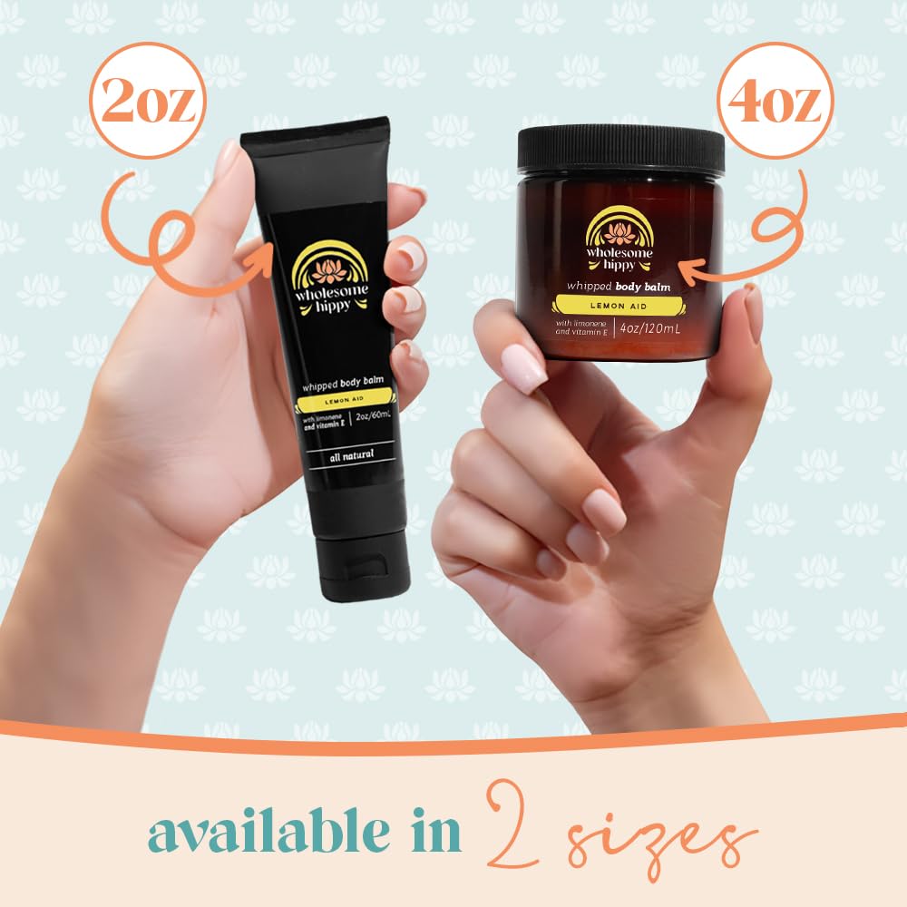 WHOLESOME HIPPY Lemon-Aid Whipped Wonder Balm – Natural Lemon Lime Moisturizer for Face & Body – Hydrating Vegan Skin Balm with Vitamin E for Soft, Smooth, Radiant Skin 2oz - Image 7