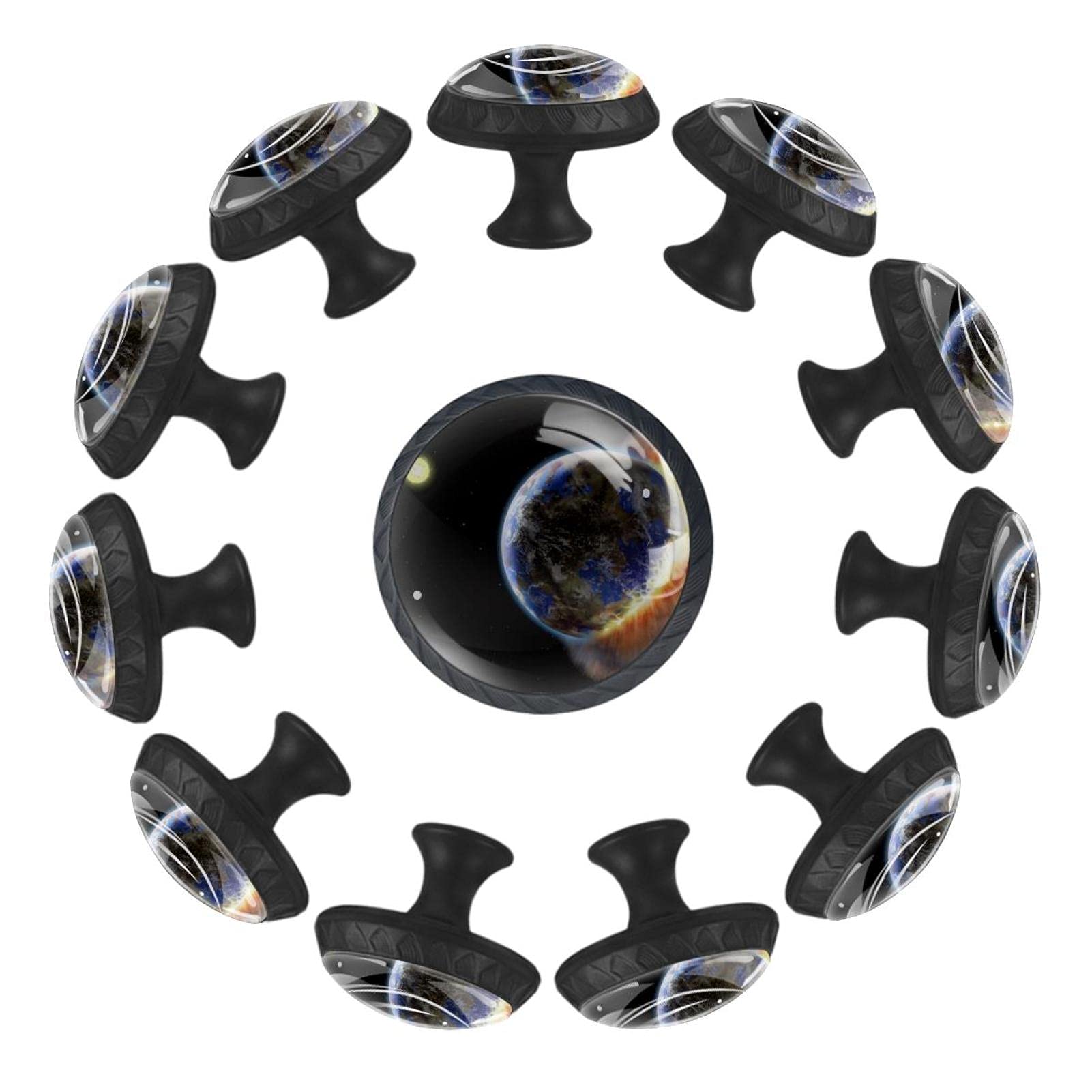 Boutons de tiroir ronds ciel étoilé de 35 mm pour relooker un meuble de chambre (Lot de 12)