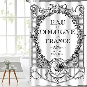 Lushomes Shower Curtain, Zen Tree Printed Printed, Polyester Waterproof 6x6.5 ft with Hooks, Non-PVC, Non-Plastic, for Washroom, Balcony for Rain, 12 Eyelet & 12 Hooks (6 ft W x 6.5 Ft H, Pk of 1)