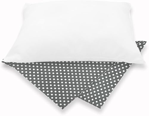 Miniatura 30 de bebé almohada con funda de almohada, color blanco, 14 x 19 Blanco puro,Unicornio del bosque,Alfabeto y números,Verde dinosaurio,Lunares