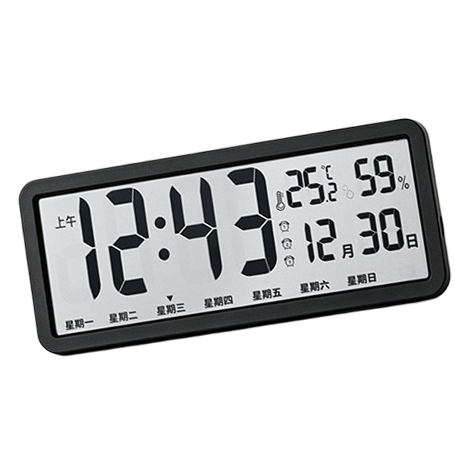 Reloj pared LCD con calendario temperatura y humedad para salon