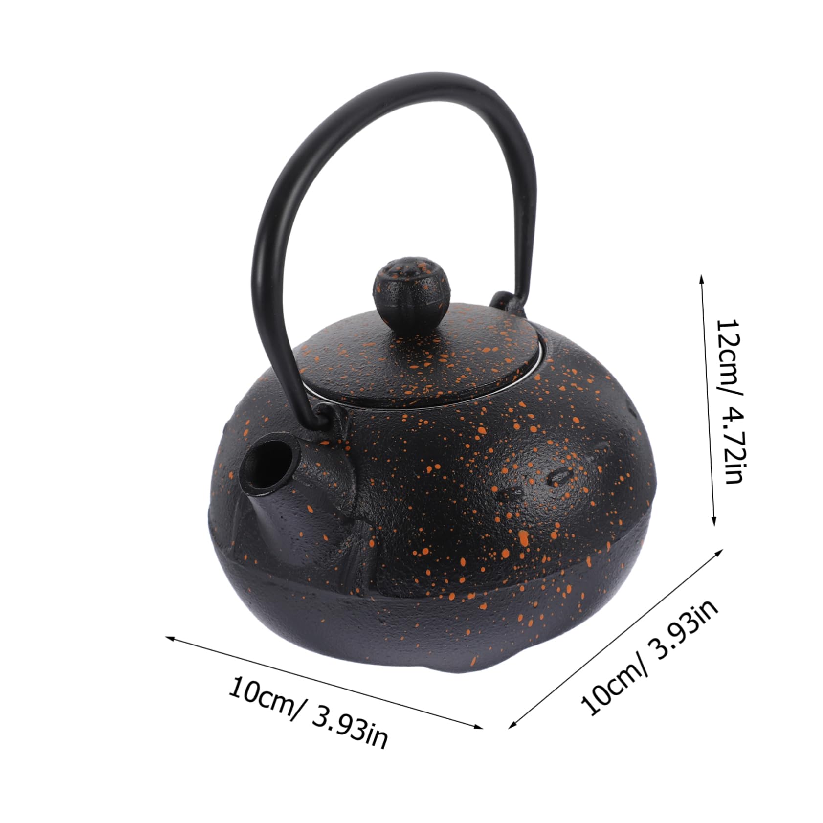 Tetera de Hierro Fundido 0, 4 L Negra para Casa y Oficina | Acabado Vintage Retro, Forma Agradable, Fabricación Fina y Peso Adecuado