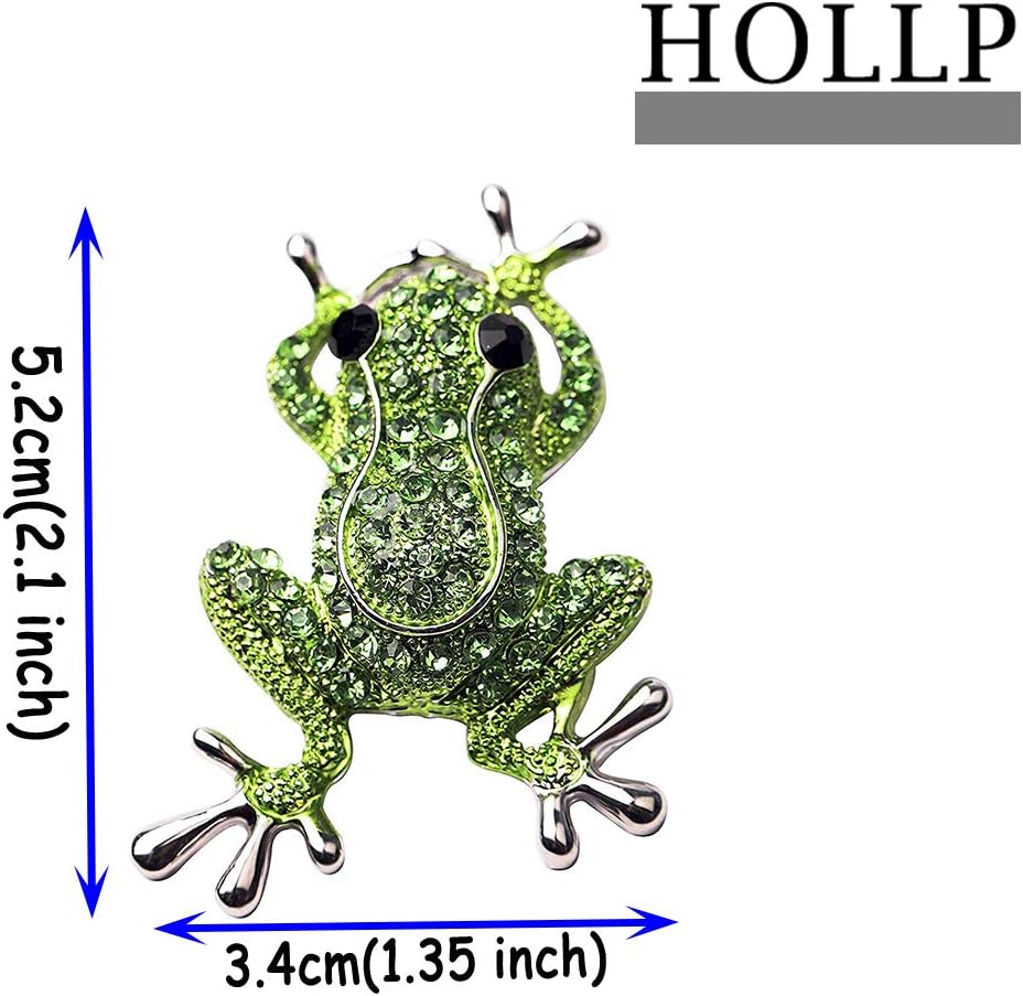Broche Grenouille Strass – Verte Et Or, 42 X 30 Mm, Pour Dames