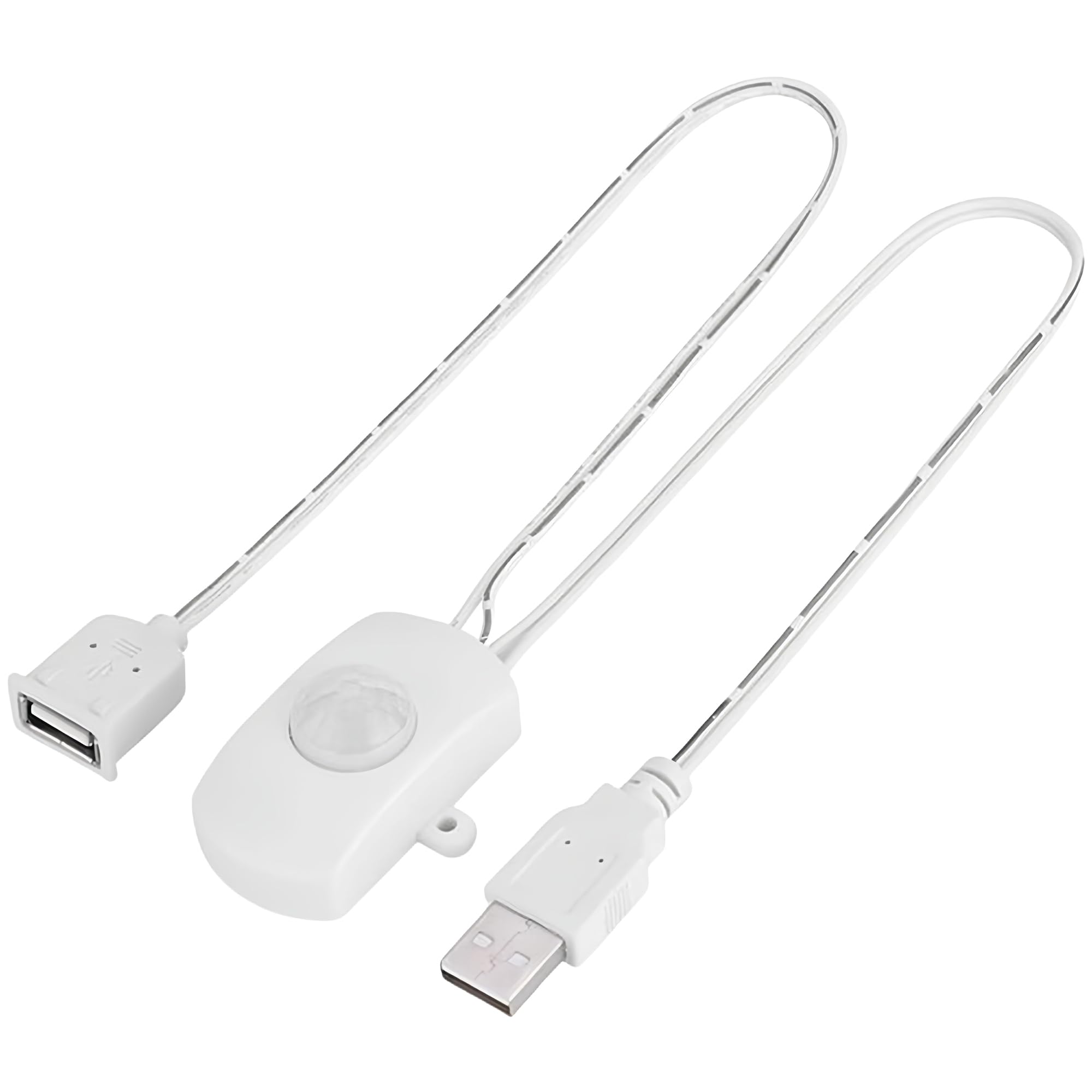 Clearhill 5V Motion Sensor Switch with USB Male and Female Connector(White),Automatic Sensor Switch for Indoor DIY LED Lighting,Such as Kitchen,Such as Kitchen,Cloakroom,etc