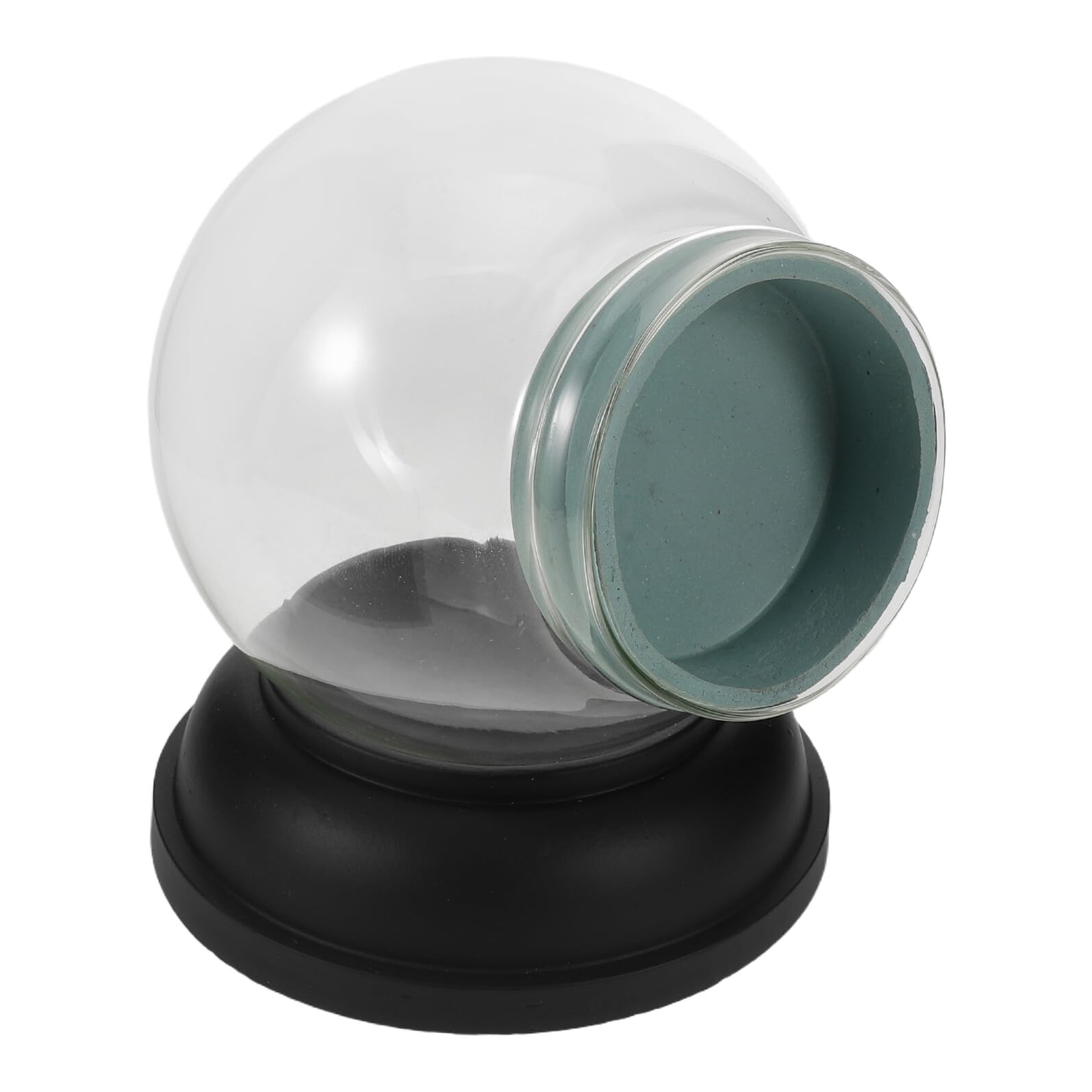 Cúpula Transparente Navideña con Base de Resina Negra para DIY