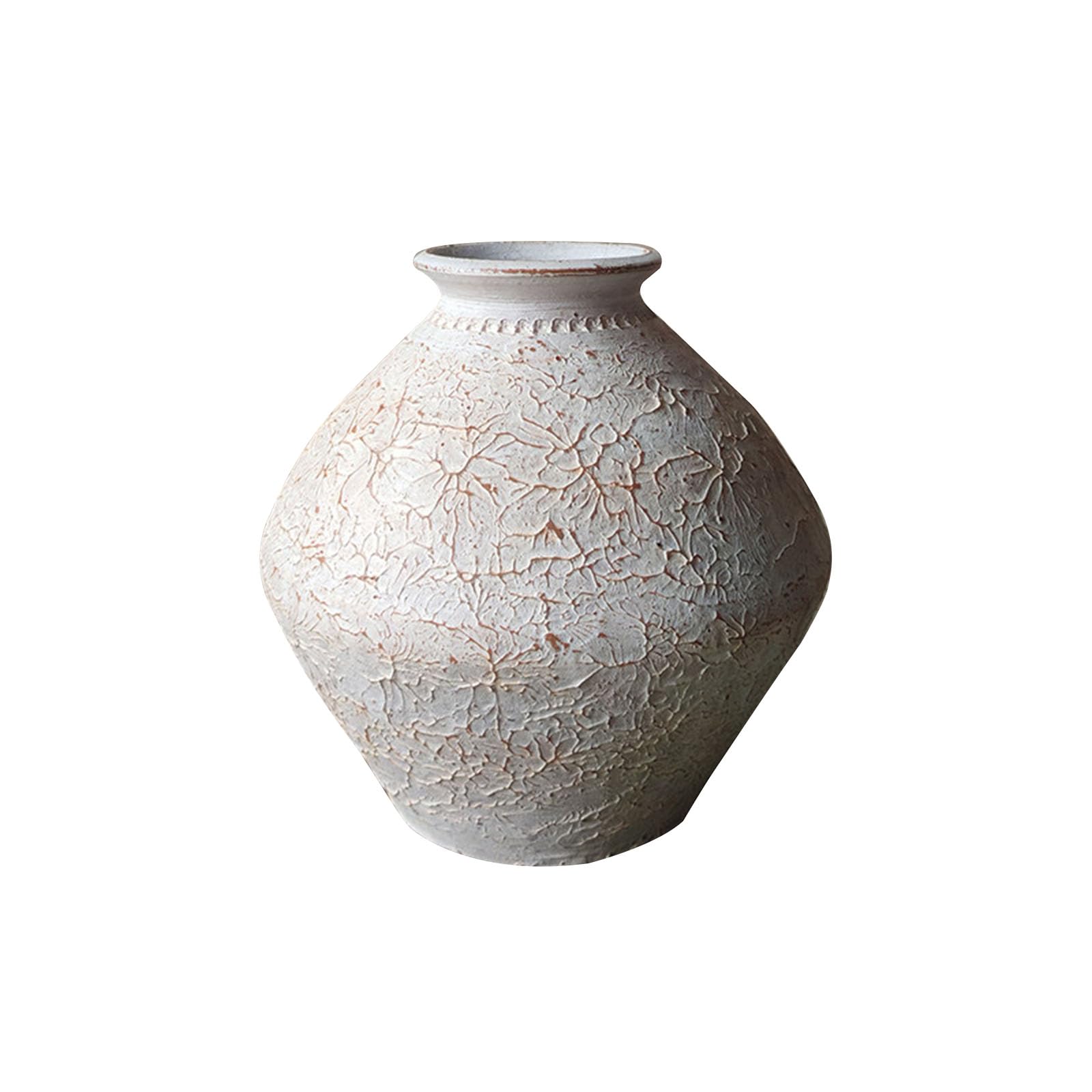 Countertop White Vase, Simple Vintage Vase, Decoration for Office, Study, Company, Dining Table, Ceramic, Height 17CM To 30CM(Size:H20CM,Color:White E)