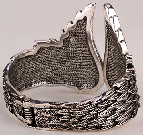 Yacq Women's Guardian Angel Wings Hinged Bangle Bracelets Fit Wrist Size 6.5 To 7.5 Inch - Lead & Nickle Free - Women Girls Biker Jewelry - Costume Accessories #TOP2