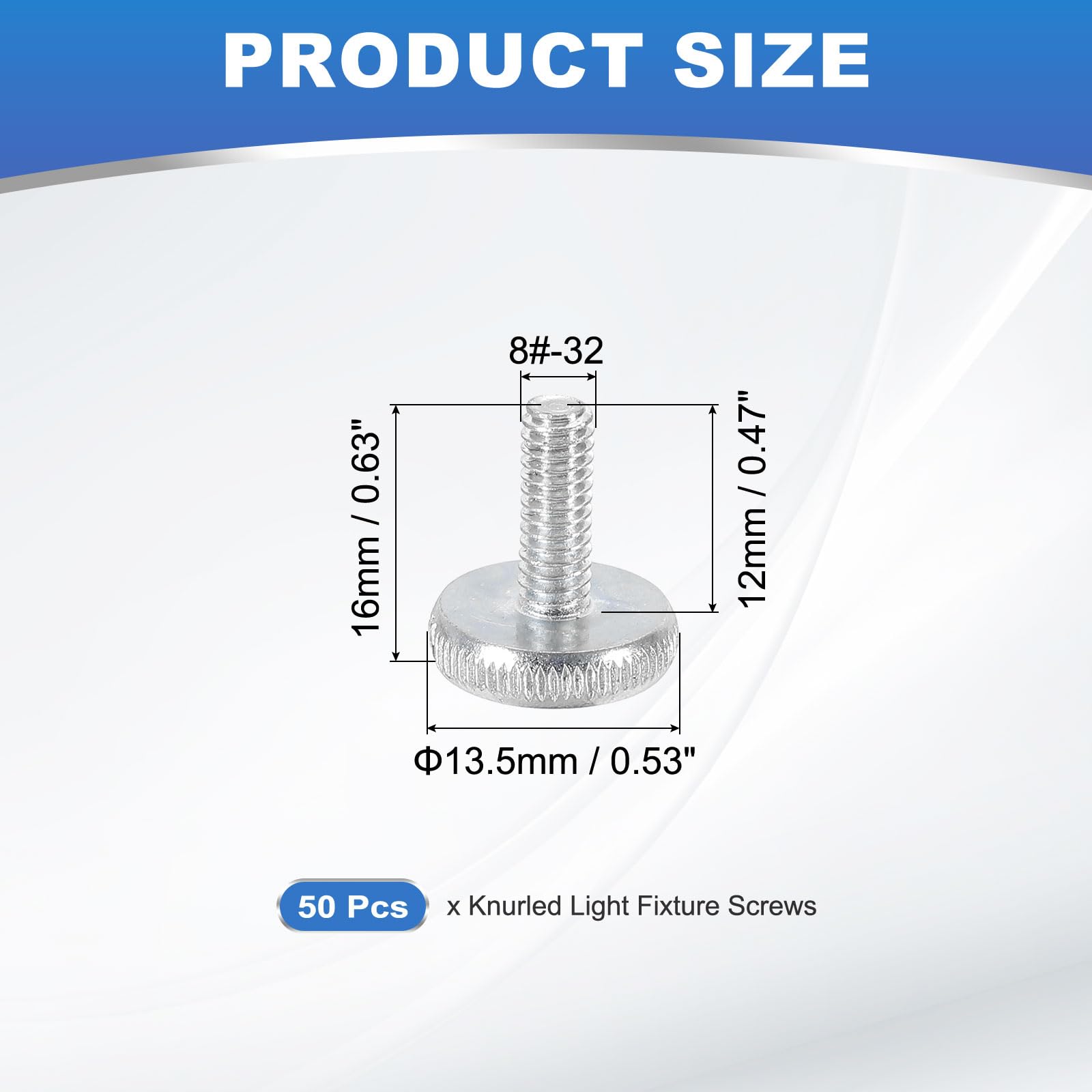 PATIKIL 8#-32x12mm Knurled Light Fixture Screws - Image 2