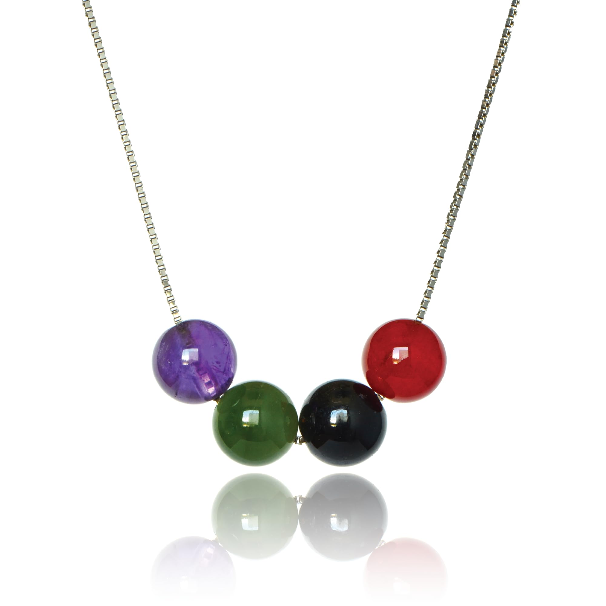 Vollenkor Healing Crystal Necklace Adjustable Length with S925 sterling silver blockchain - Beautiful, Hypoallergenic Jewelry, Gift for Women. Green