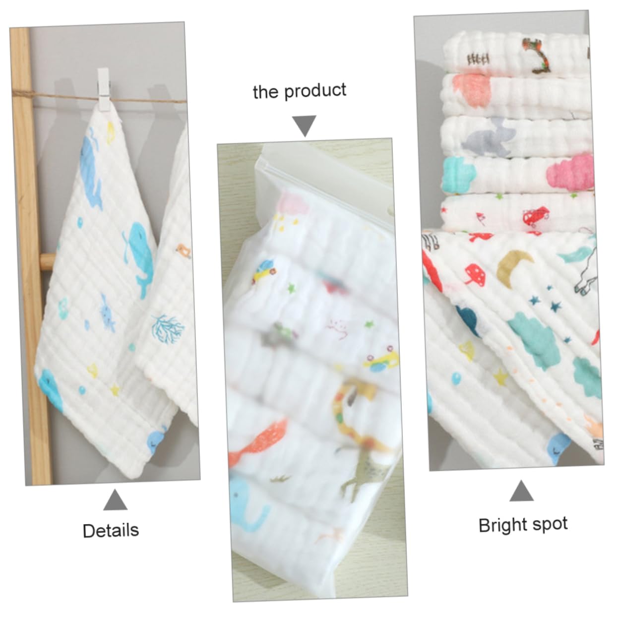 TOYANDONA 15 Stk Baby-Waschlappen Babyhandtücher Baby-Kapuzenhandtuch Waschhandtuch für Kleinkinder Baumwolltaschentuch Stilltuch Fütterung Stillhandtuch Seersucker Lätzchen neugeboren Gaze
