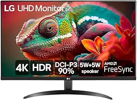 Monitor LG 32' 4K UHD HDR10 60Hz 4ms Free Sync Preto 32UR500-B.AWZM