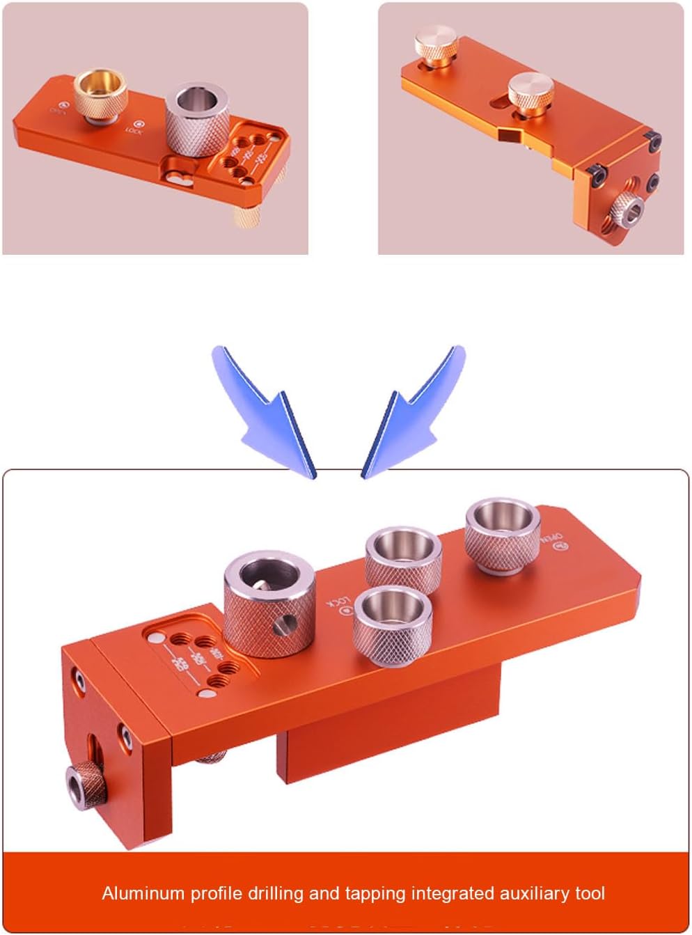 Fafeicy Aluminum Profile Drill Jig Punch Locator 20 30 40 Series Drilling Jig with Storage Bag for Industrial Frame Structures Mechanical Equipment Installation