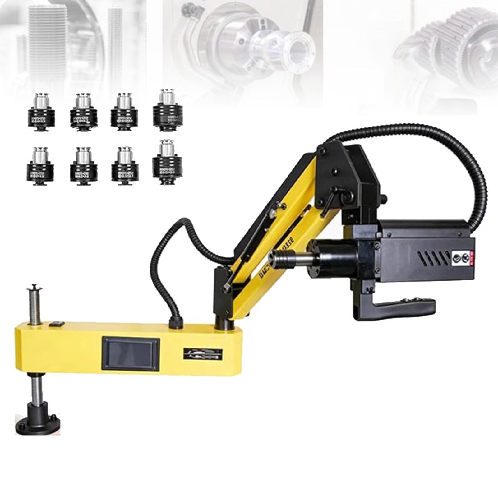 Elektrische Gewindeschneidmaschine, Bohr- und Gewindeschneidmaschine, universelle vertikale elektrische Gewindeschneidmaschine für Easy Arm Power Drilling mit Touchscreen M3-M16