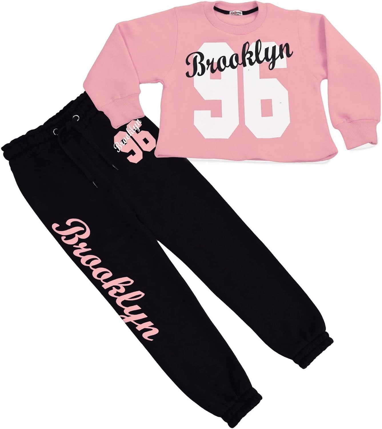 A2Z 4 Kids Girls Tracksuit Crop Top Sweatshirt Sweat Pants 2 Piece Set Top Bottom Gifts for Children Unisex Age 5-13 Years