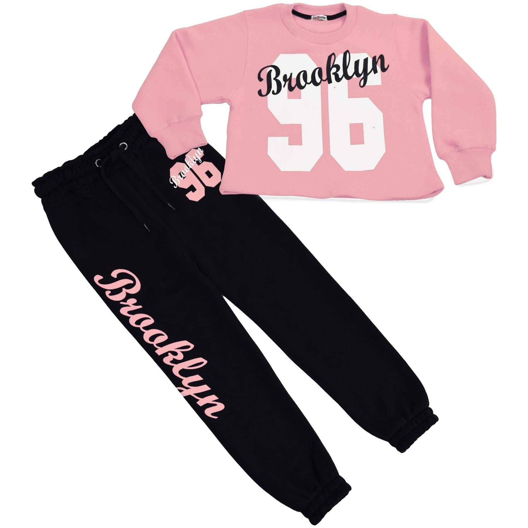 A2Z 4 Kids Ragazzo Sudore Abito Tracksuit Crop Top Felpa Sudore Pantaloni 2 Pezzo Lounge Abito Impostato per Bambini Top Bottom Loungewear Regali per Bambini Unisex Età 2-13 Anni