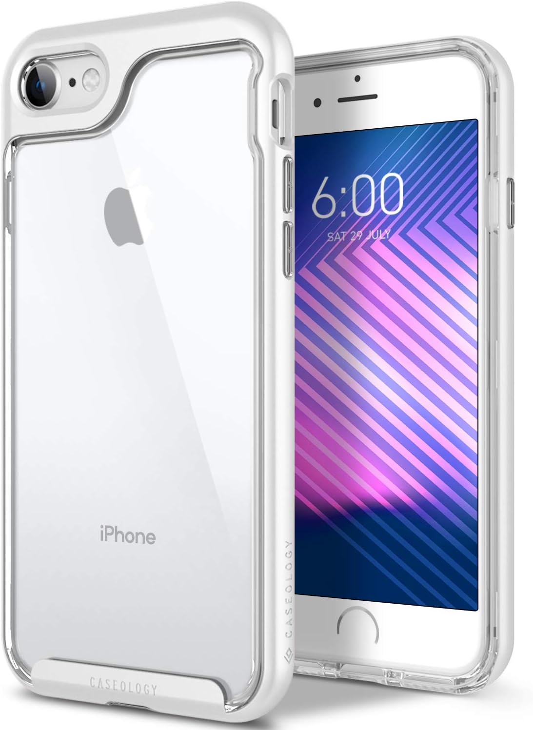 Caseology Skyfall for Apple iPhone 8 Case (2017) / for iPhone 7 Case (2016) - Clear Back & Slim Fit - White