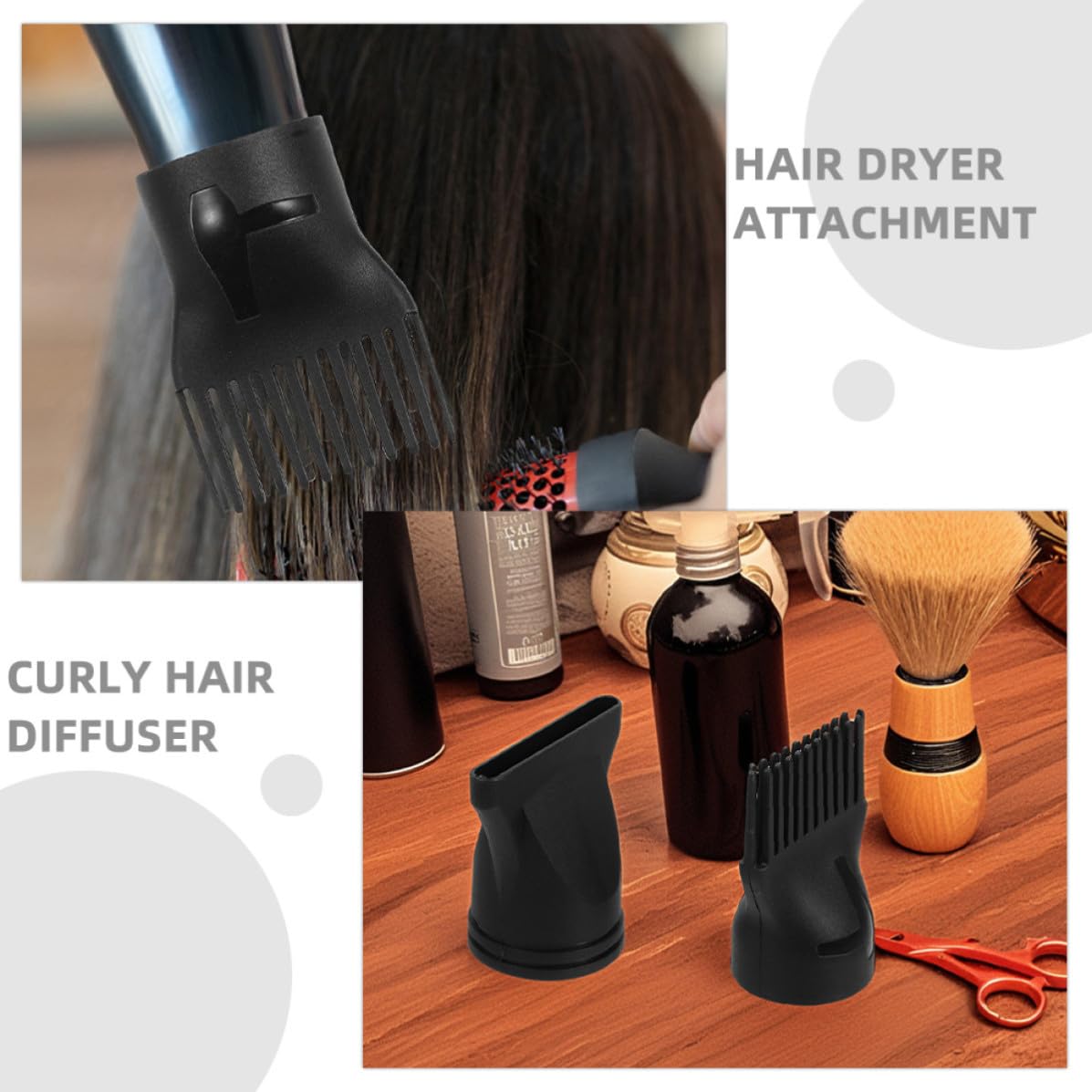 CHILDWEET 6pcs Hair Dryer Diffuser Nozzle Attachments Plastic Blow Nozzle with Quick Drying and Even Heat Distribution for Travel and Home Use