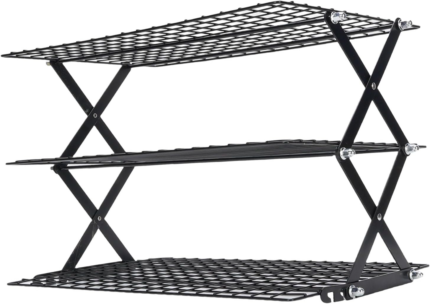 Luqeeg Foldable Stainless Steel Space Saving Shelf, Coasting Cooking Drying Wire Cooling Rack, Countertop Storage Rack with Minimalist Design for Kitchen Cabinet Food Seasoning (3 Tier)