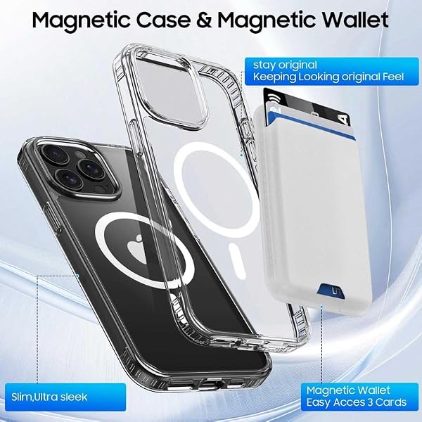 Ntwinro for iPhone 14 Pro Max Wallet Case, Clear & White by Ntwinro - Used condition - Image 2
