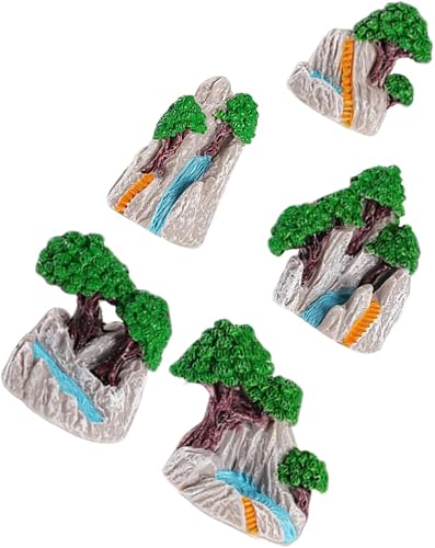 Cabilock 5pcs Creative Fairy Garden Waterfall Model DIY Landscaping Ornaments High Simulation Rockery Scenery for Home and Office Decoration