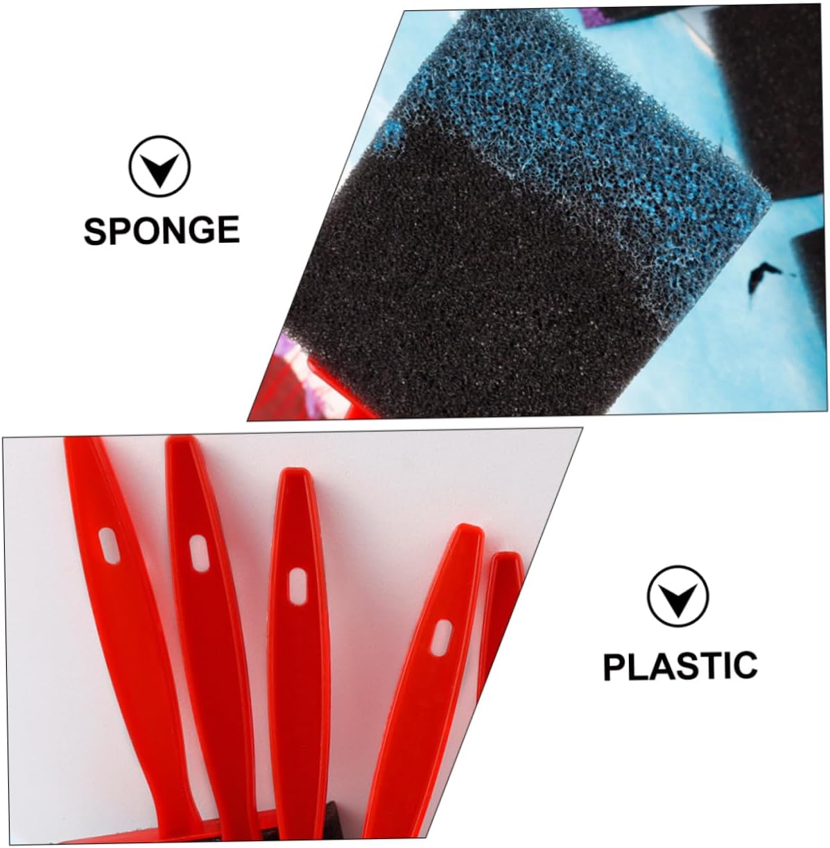 OSALADI 15pcs Boys and Girls Sponge Paintbrush Set Sponge Rollers for Painting Finger Paint Plastic Handle Children Drawing Tools