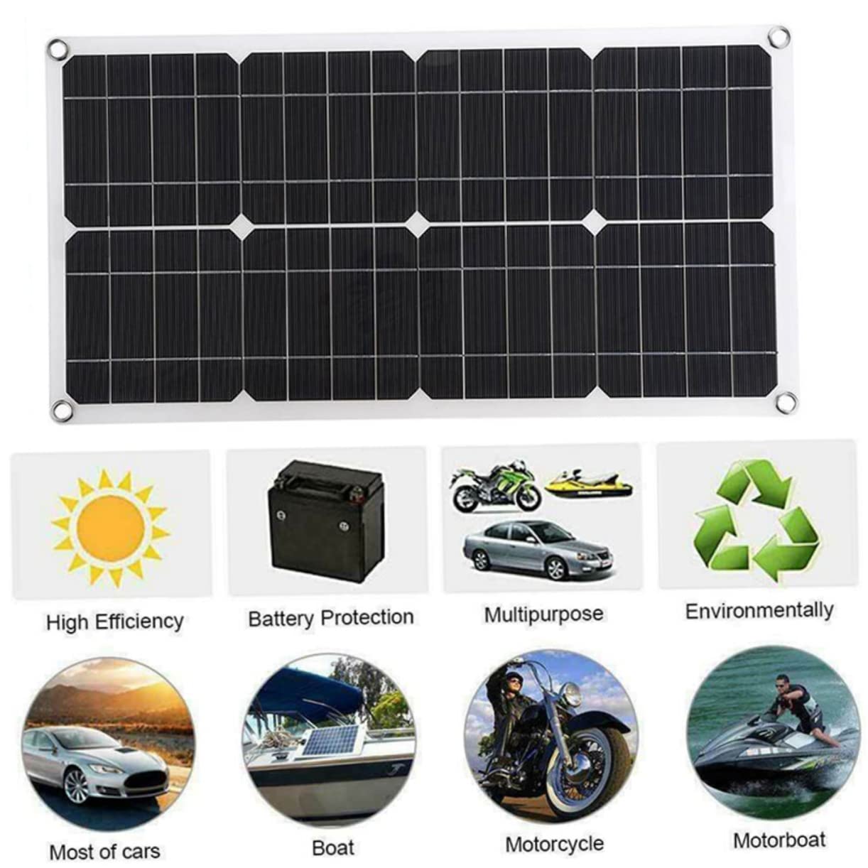 Panel Solar Plegable 25w 18v de Silicio Monocristalino Negro | 1 Juego, Protección Inversa, Portátil, para Hiking y Montañismo, Kit Fotovoltaico Control 30a
