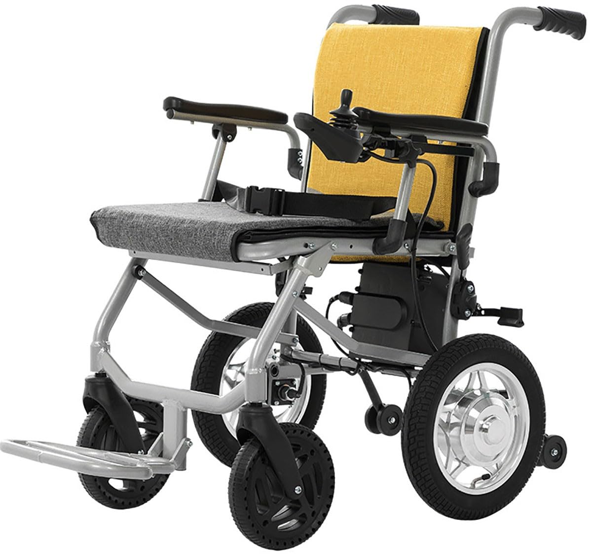 Carrozzina elettrica per adulti, sedia a rotelle pieghevole da trasporto con cintura di sicurezza, ausilio per la deambulazione per adulti e anziani, sedia a rotelle autospinta, sedia a rotelle elet