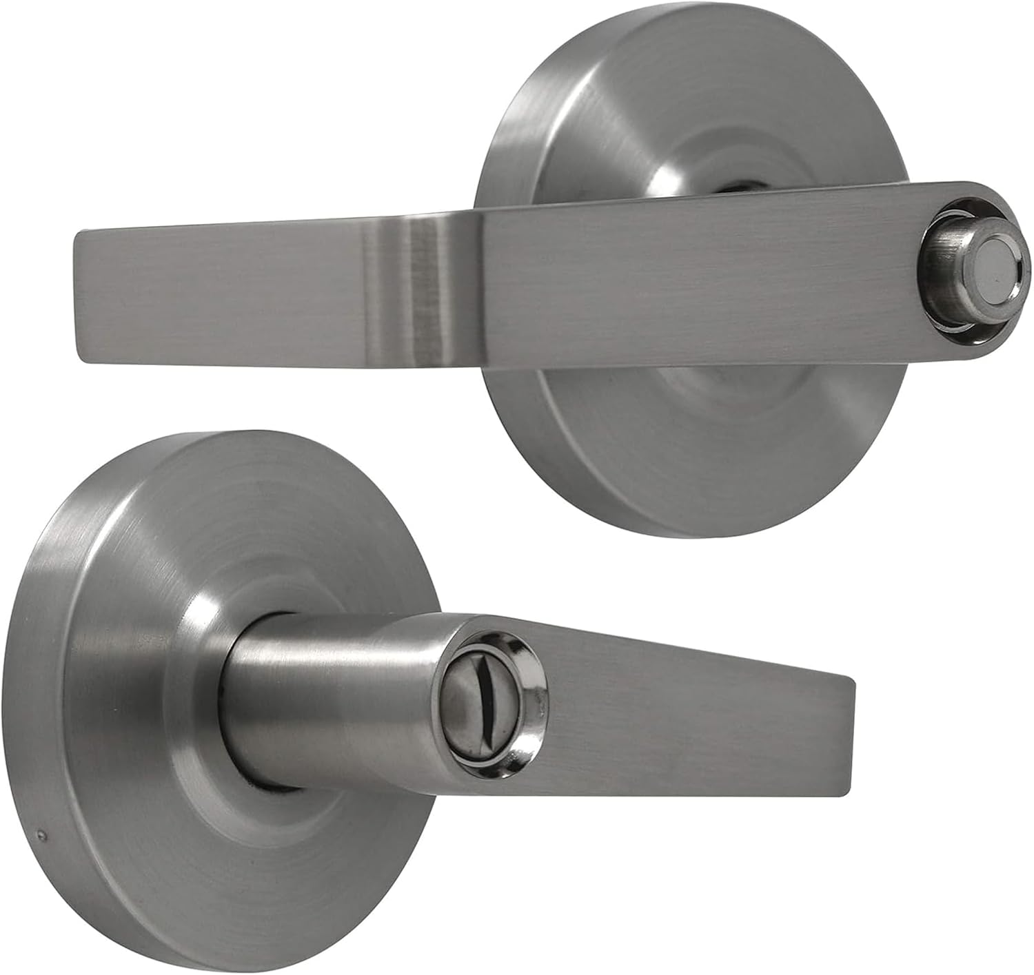 MiLocks Grade 1 Commercial Door Lever Lock, Heavy-Duty Cylindrical Lever (Privacy, Satin Nickel)