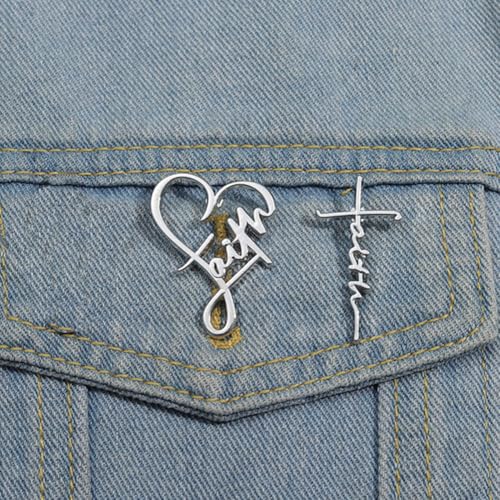 Image of Cross Brooch Pin for Women Men Cute Cross Brooch Metal Badge Pin Laple Religious Faith Brooches and Pins Hat Bag Shirt Decoration Jewelry Easter Pack