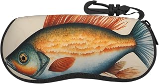 Safflower - Funda para gafas con diseño de peces voladores, goma de cloropreno ultraligero, carcasa suave, color negro, talla única, Negro , Talla única