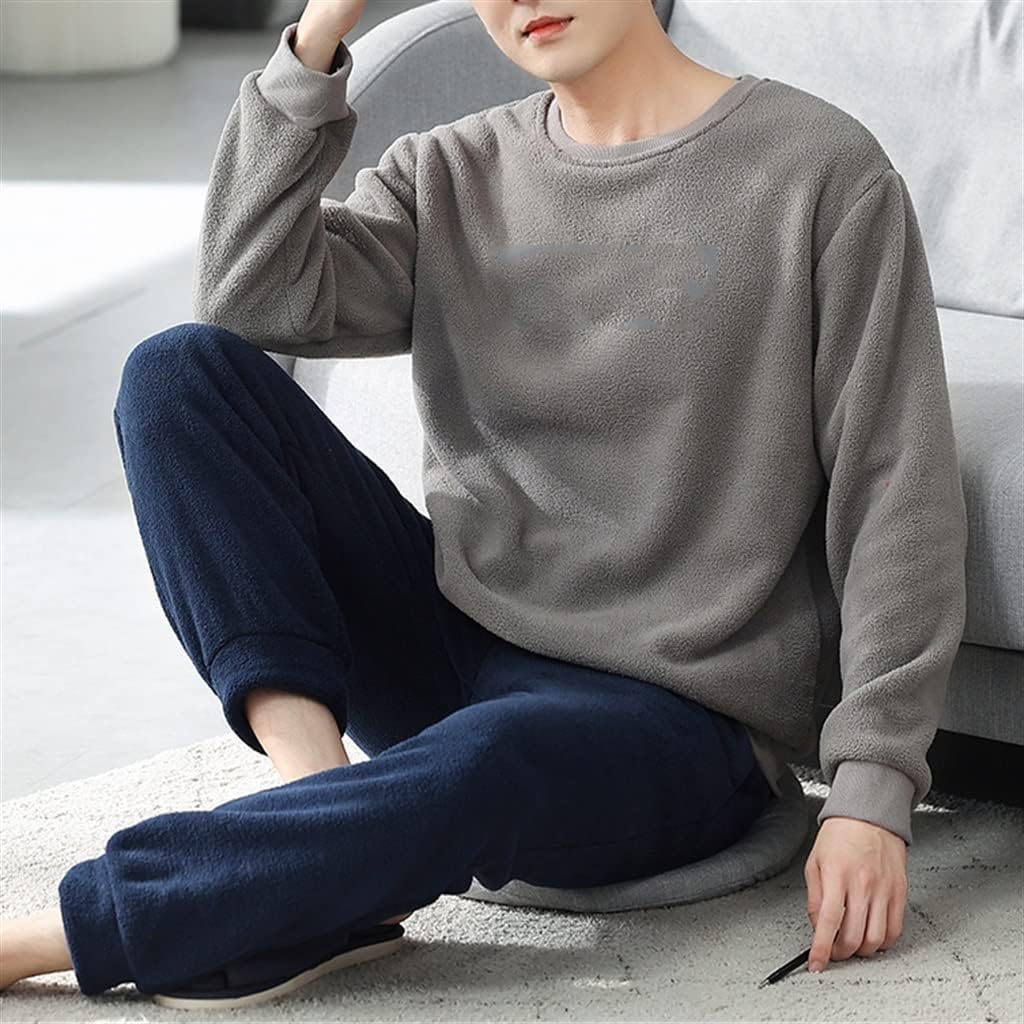 Thickened and Velvet Autumn and Winter Flannel Men's Casual Plus Size Home Clothes