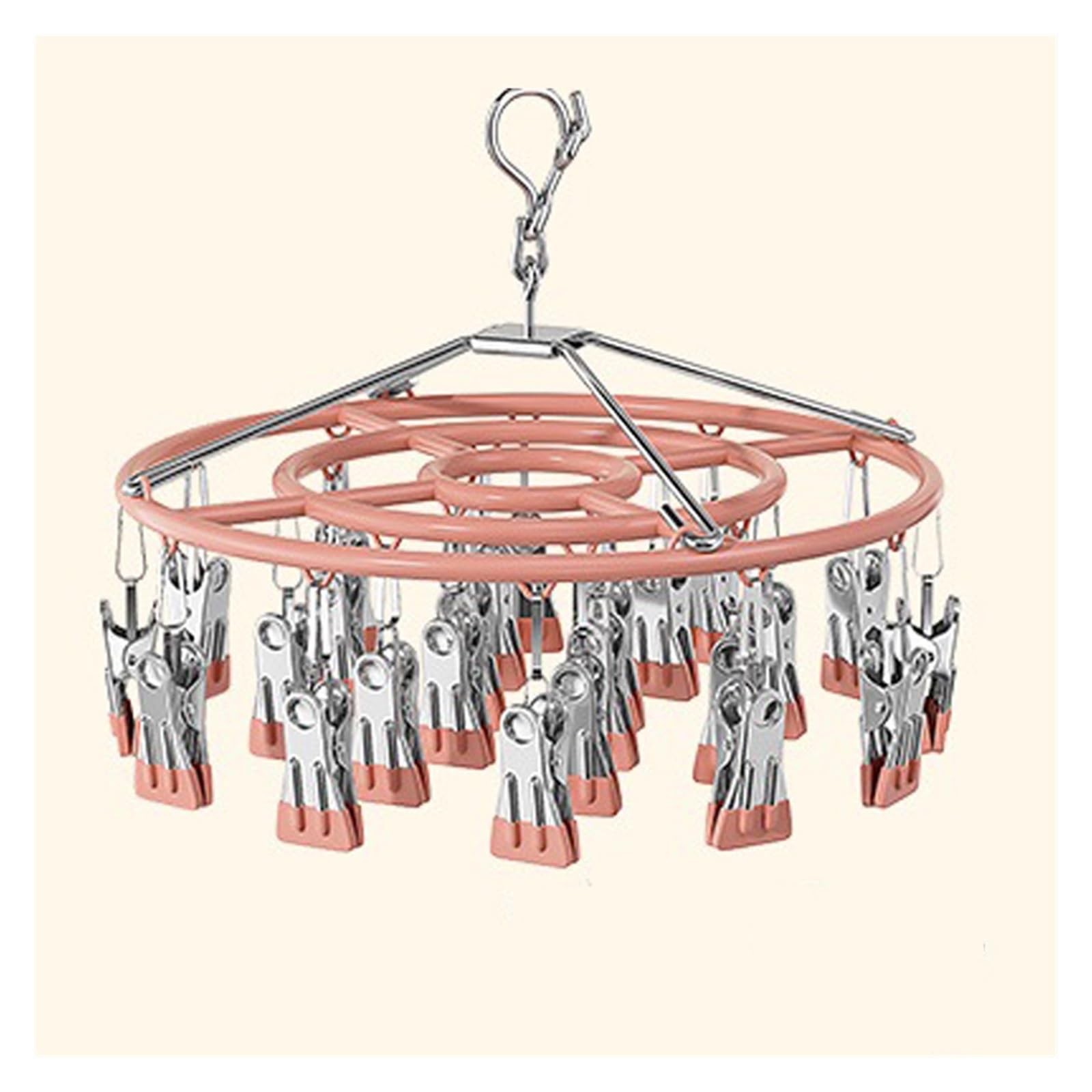Cintre de séchage de vêtements avec 24 clips pour linge et chaussettes