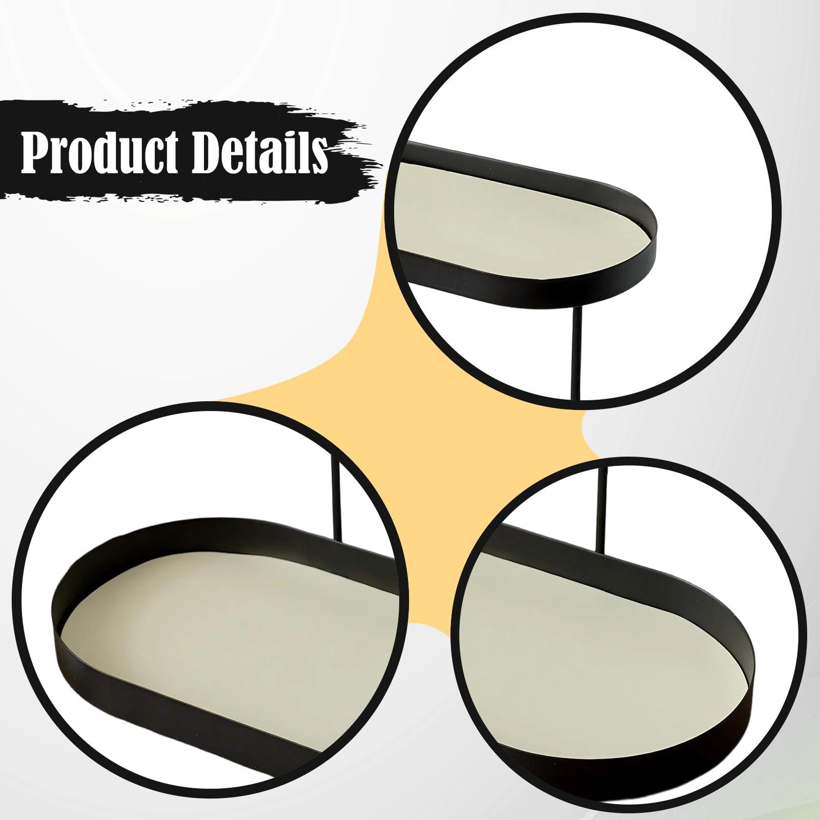 Organizer da Banco Scaffale Portaoggetti Mensola Portacosmetici Vassoio Porta Trucchi in Ferro Robusto Pad Pu Staccabile E Piedini in Silicone Adatto, Style a