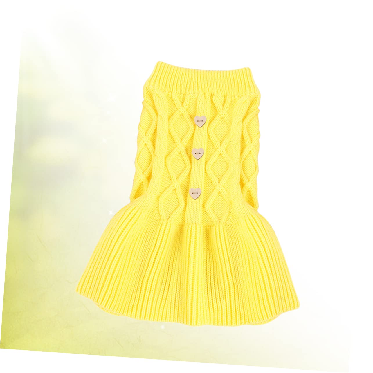 minkissy 3pièces Pull Printemps pour Chiens Et Robe Laine Douce pour Animaux De Compagnie Vêtement Confortable Et Élégant Jaune XXS
