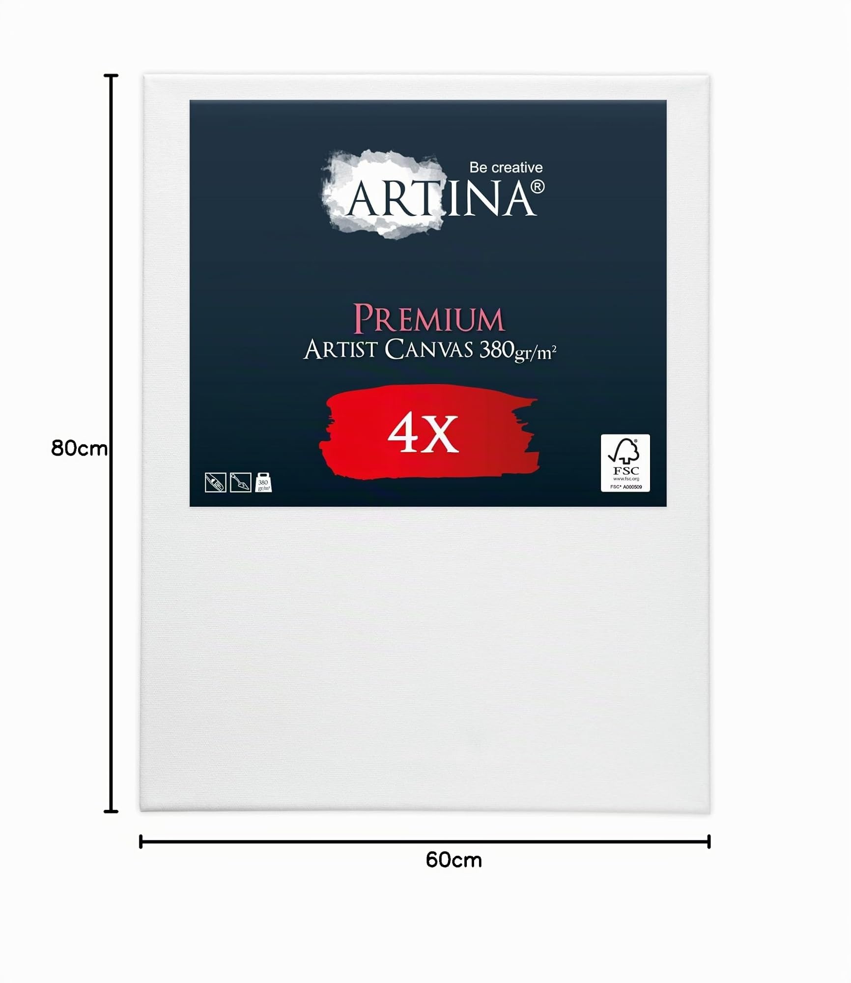 Artina Lot de 4 3D Canvas Toile Peinture Grand Format FSC® Châssis Bois