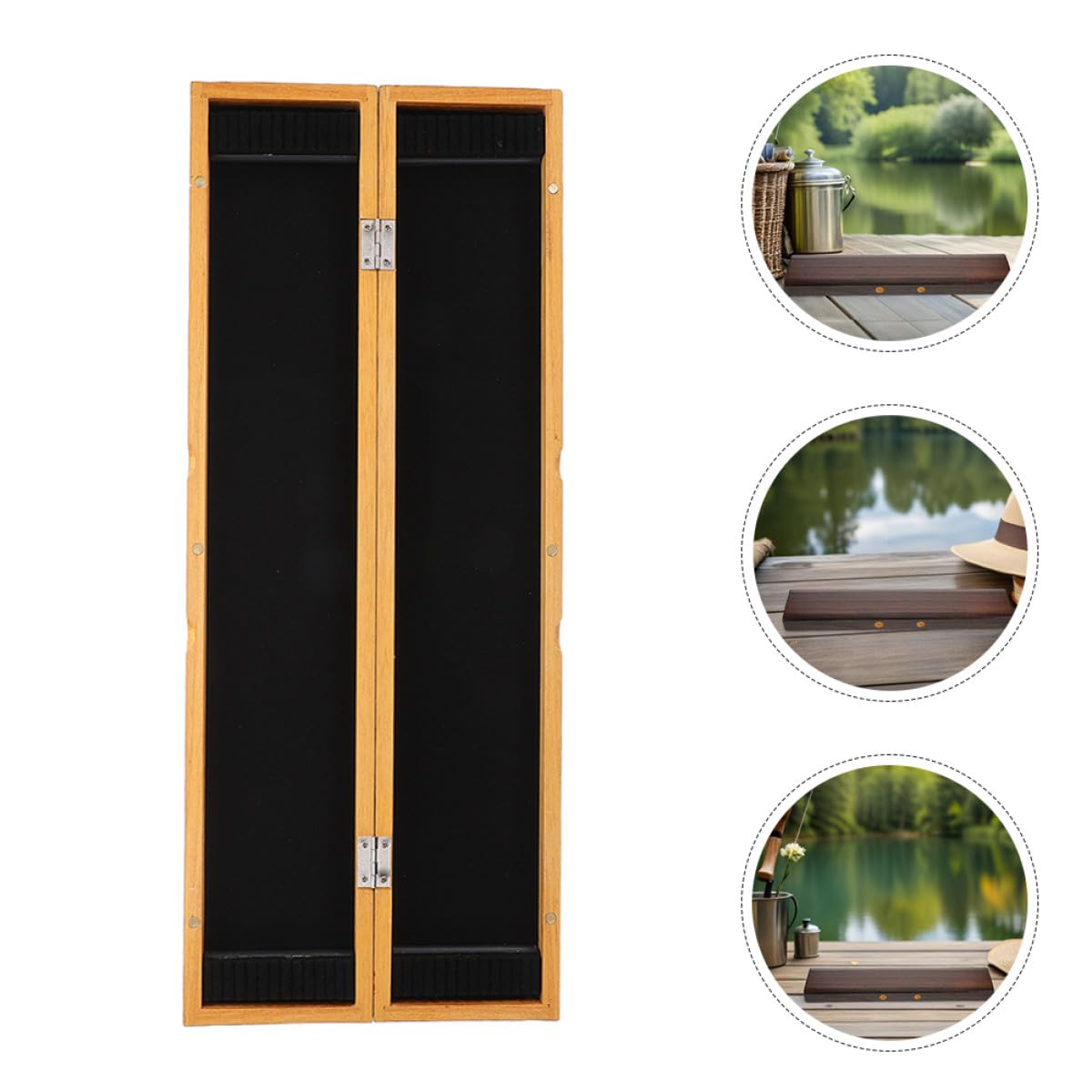 TOYANDONA Boîte de Rangement Pêche en Bois, 3 Pièces, Grosse Capacité