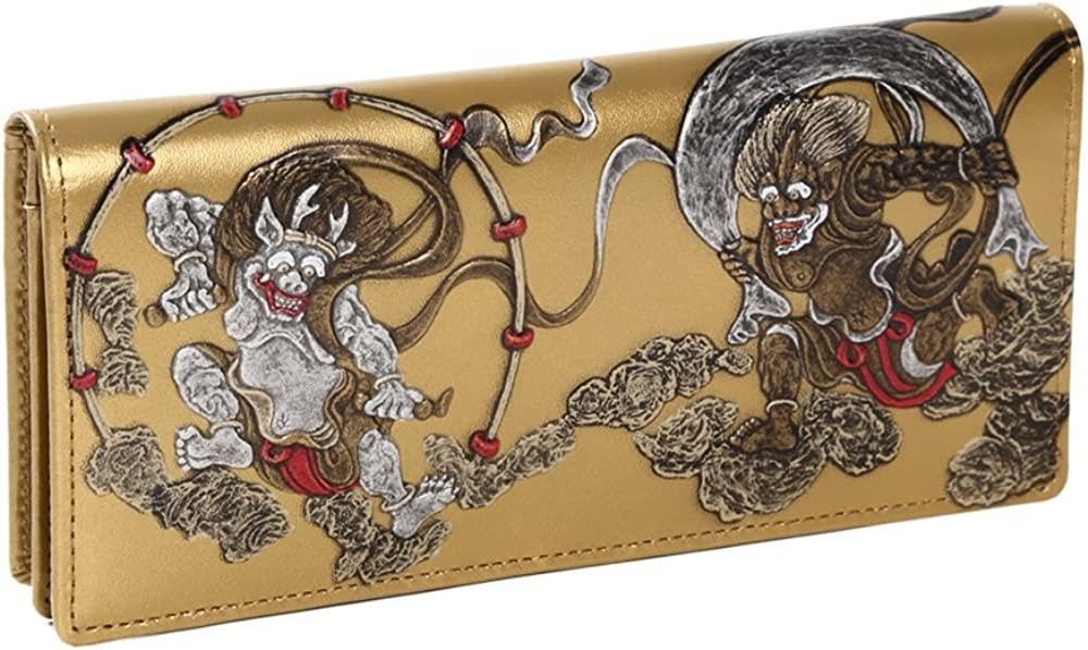 【匿名送料込み★新品】風神雷神浮き押し　オイル牛革　日本製　ロングウォレット　金 楽天市場】長財布 メンズ 風神雷神浮き押しオイル加工牛革
