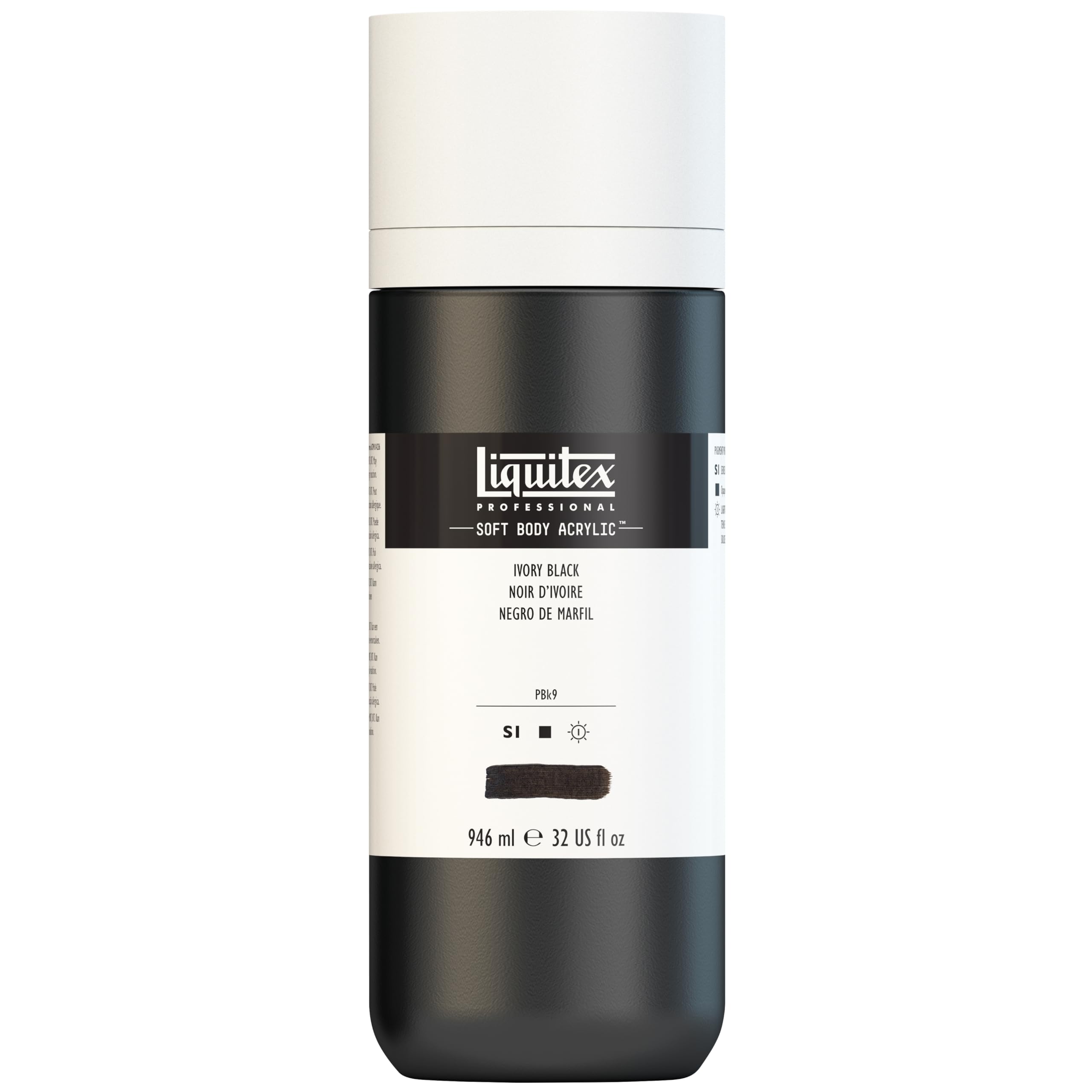 Liquitex 1946244 Soft Body Acrylic Paint, Acrylic, Ivory Black, 946 ml (Pack of 1) โ image 1