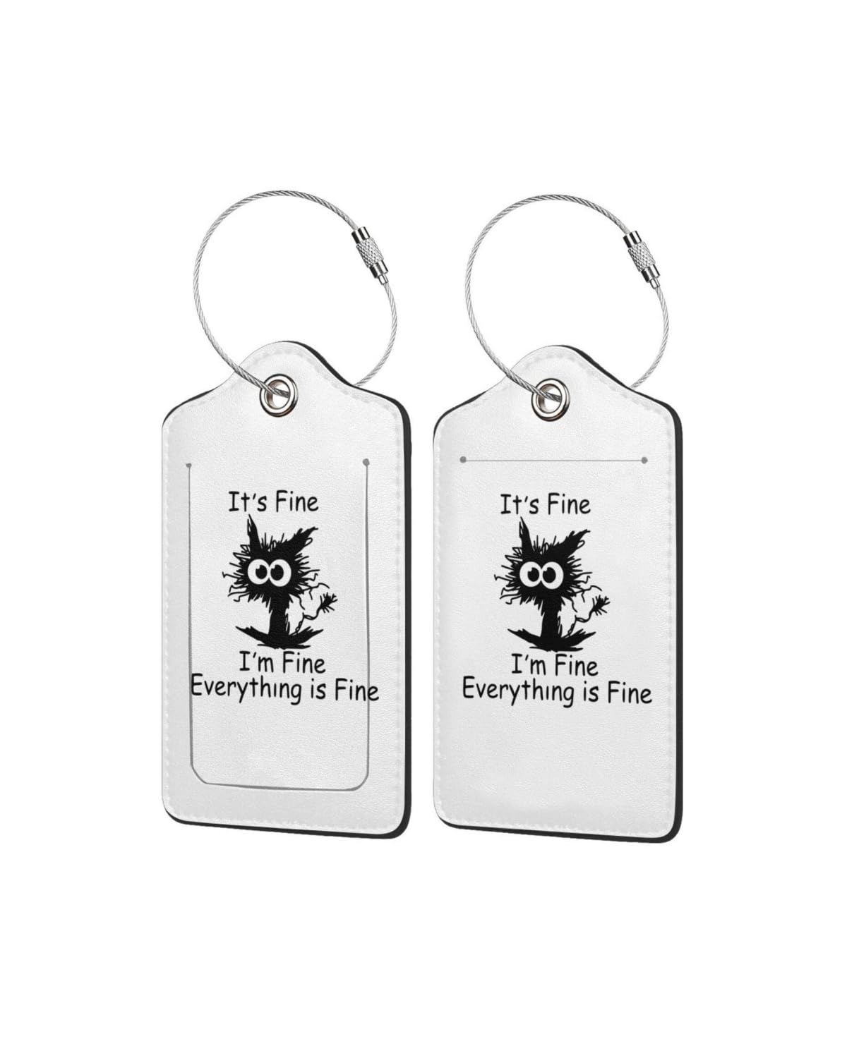 KWSAAHU 2 Pack Luggage Tags for Suitcases Leather Tags, Privacy Cover ID Label with Stainless Steel Loop Travel Essentials Suitable Handbags Travel