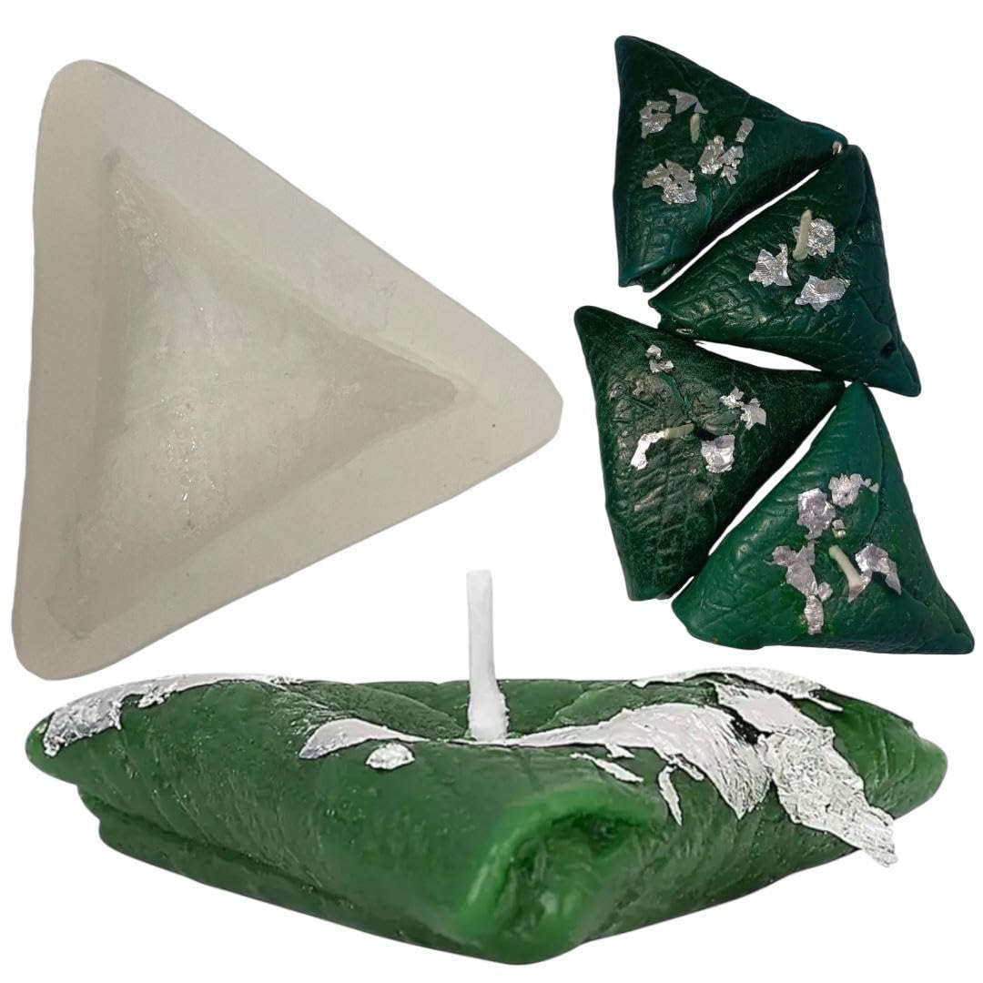 KROKIO® - Paan Silicone Mould for Candle Making Mold 3D Triangle Shape Resin Art Craft Moulds Soap Fondant Banarasi Paan Mold Chocolate Cake Decoration (ASM112-80) 3