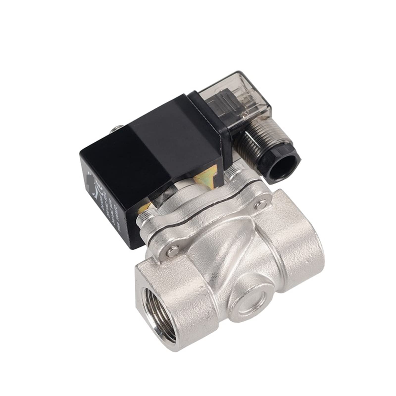 HDPHCRIUN 1/2quot; Normally Closed Stainless Steel Solenoid Valve DN15 With LED Power Indicator 24V 12V 220V 110V 1Pcs(NPT-110VAC-EPDM-SEAL)
