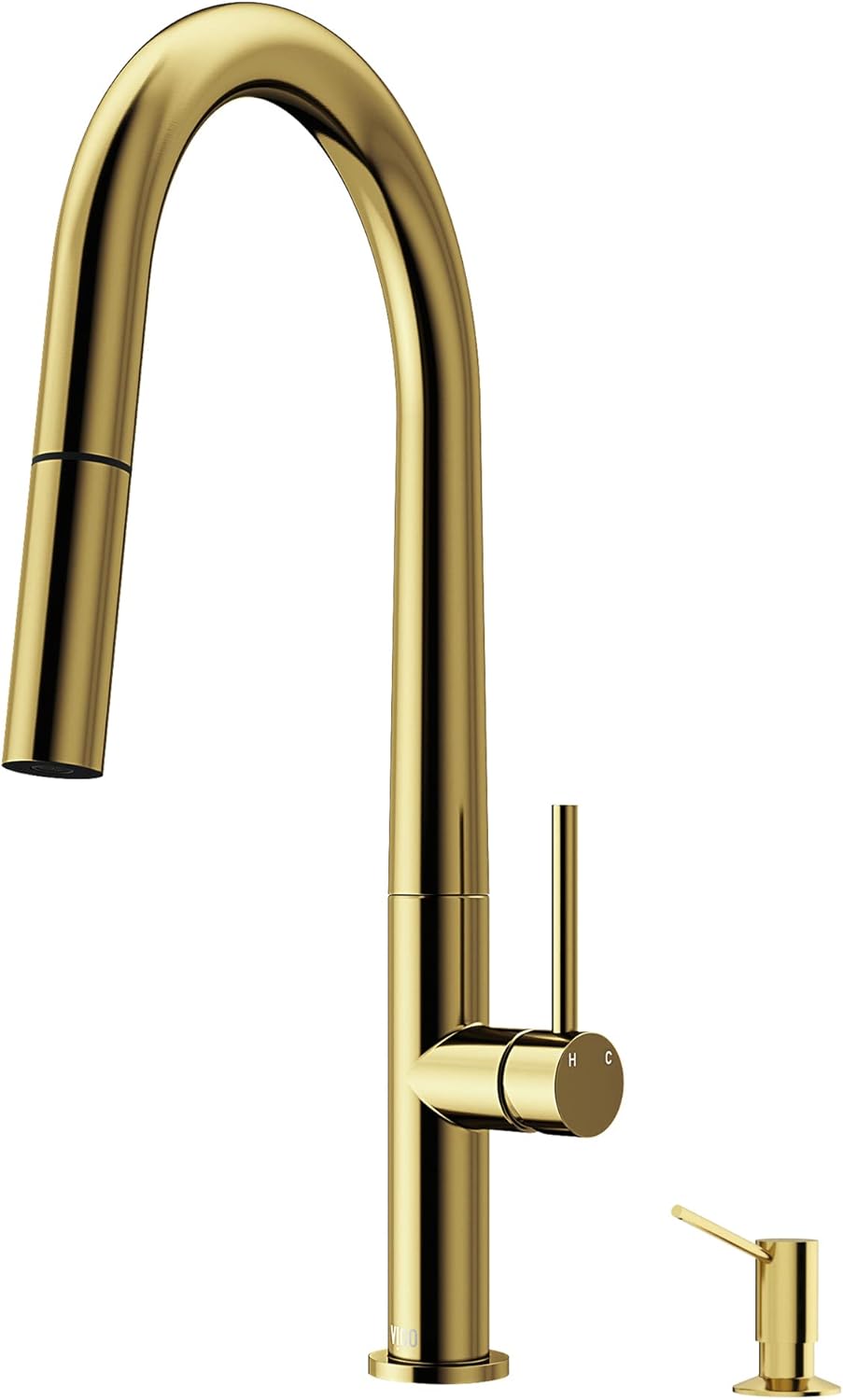 VIGO Greenwich Matte Brushed Gold Kitchen Faucet with PullDown Sprayer