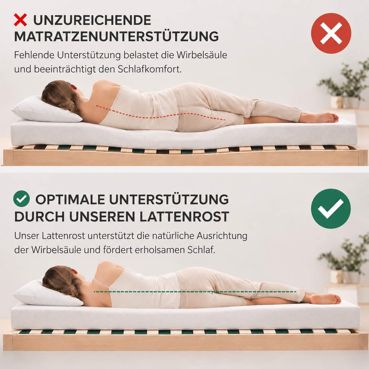 Standard Rollrost – Lattenrost 140x200cm fertig montiert I 100% nachhaltiges Birkenholz I FSC®-Zertifiziert I Für zuverlässige Stabilität und täglichen Komfort I Tragkraft bis 500 kg